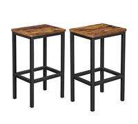 VASAGLE Set di 2 Sgabelli da Bar, Sedie da Pranzo Alte, Stile Industriale | Per Cucina, Sala da Pranzo, Soggiorno, Marrone Vintage e Nero, Collezione BARNET LBC65X