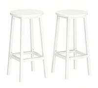 VASAGLE Set di 2 Sgabelli da Bar, Sedie Sgabelli da Cucina, Struttura in Metallo, Montaggio Facile, con Poggiapiedi, per Cucina, Soggiorno, Sala da Pranzo ,Bianco Nuvola [Intramontabile bellezza] La f