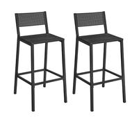 VASAGLE Sgabelli Cucina, Set da 2, Sgabelli Alti per Cucina Sala da Pranzo Studio, Stile Industriale, Grigio Antracite e Nero LBC070B22