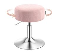 VASAGLE Sgabello da Trucco, Regolabile in Altezza, Girevole a 360° | Sedia per Toeletta, in Velluto a Coste, Seduta Spessa, Moderno, Rosa Pastello, Collezione ISLAND LJB128S101