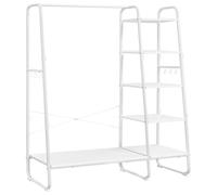 VASAGLE Stand Appendiabiti con Scarpiera, 5 Ripiani Portaoggetti