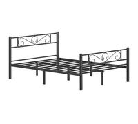 VASAGLE Struttura Letto Matrimoniale, Letto a Doghe in Metallo per Materassi di 140 x 200 cm, per Stanza di Ospiti, Montaggio Facile, per Spazi Piccoli, Nero Inchiostro RMB064B01
