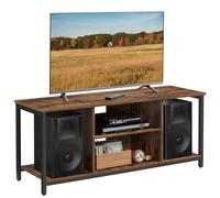 VASAGLE Supporto per TV a Grande Schermo, Mobile TV con Ripiani Aperti | Per Soggiorno, Sala di Intrattenimento, Marrone Vintage e Nero Opaco, Collezione BARNET LTV060B01