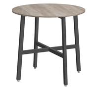 VASAGLE Tavolino da Pranzo, Tavolino da Cucina Rotondo, per Soggiorno, Sala da Pranzo, Ufficio, 80 x 75 cm (Diametro x Altezza), Stile Industriale, Greige Melange e Nero Inchiostro KDT080G01