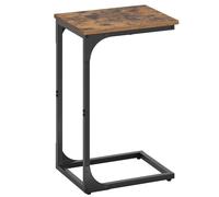 VASAGLE Tavolino Laterale per Divano, Comodino, a Forma di C, Vassoio TV, per Soggiorno, Camera da Letto, Stile Industriale, Marrone Rustico e Nero