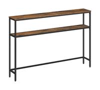 VASAGLE Tavolo Consolle, Tavolo Stretto a 2 Ripiani Portaoggetti, 20 x 120 x 80 cm, per Soggiorno, Corridoio, Ingresso, Marrone Vintage e Nero Inchiostro LNT133K01