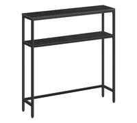 VASAGLE Tavolo Consolle, Tavolo Stretto a 2 Ripiani Portaoggetti, 20 x 80 x 80 cm, per Soggiorno, Corridoio, Ingresso, Grigio Antracite e Nero Inchiostro LNT130B22