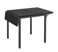 VASAGLE Tavolo da Pranzo Estensibile, Tavolo Pieghevole per 2-4 Persone, Tavolo da Cucina per Piccoli Spazi, Nero Ebano e Nero Inchiostro KDT077B03
