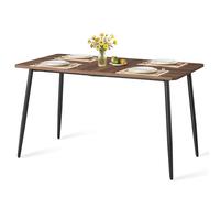 VASAGLE Tavolo da Pranzo per 4-6 Persone, Tavolo Cucina, Farmhouse Moderno, Superficie Resistente a Calore, Montaggio Rapido, 75 x 140 x 75 cm, Noce Naturale e Nero Inchiostro KDT100KE02