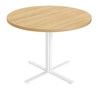 VASAGLE Tavolo da Pranzo Rotondo per 2-4 Persone, diam. 80 cm | Tavolino da Cucina, Altezza 74,8 cm, Piano Resistente all'Acqua, Stile Moderno, Rovere Dorato, Collezione BARNET KDT082Y02