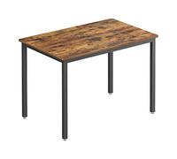 VASAGLE Tavolo da Pranzo, Tavolo da Cucina, 70 x 110 x 77 cm, per 4 Persone, Scrivania, Design Industriale, Marrone Vintage e Nero Opaco KDT081B01