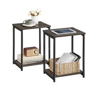 VASAGLE ULET272B74 - Set di 2 tavolini piccoli, comodini per soggiorno, camera da letto, ufficio, bagno