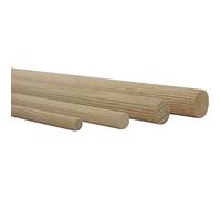 vasalat Bacchette di legno scanalate per fai da te, 100 cm x 10 mm, in faggio naturale, contenuto 12 pezzi