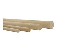 vasalat Bacchette in legno liscio per fai da te, 100 cm x 8/10 mm, 10 pezzi