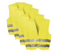 VASALAT Gilet di Sicurezza EN ISO 20471, Classe 2, Giallo, Taglia XL 100% Poliestere. Contenuto: 4 Pezzi, Warnschutz Weste | 10Stk