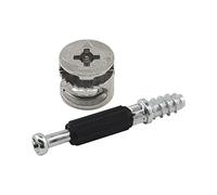 vasalat VAS146 Hettich-Raccordo eccentrico per mobili Rastex 15, Materiale: Zinco pressofuso nichelato, Contenuto Pezzi, Argento, ohne Abdeckrand | 50 Stk, Set di 50