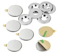 vasalat Magneti a disco autoadesivi con dischi metallici con foro svasato, magnete, ø 15 mm, neodimio, 12 pezzi