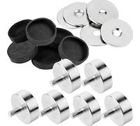 vasalat MTS Magnete - Magneti a cilindro con perni filettati da avvitare, magneti con dischi metallici e tappi in gomma, ø 20 mm, neodimio, 18 pezzi