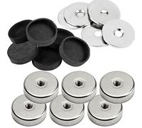 vasalat MTS Magnete - Magneti al neodimio con filettatura interna, con dischi metallici e tappi in gomma, diametro 20 mm, 18 pezzi