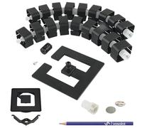 vasalat Orbit, scrivania per la gestione dei cavi, set completo con passacavi 90 x 90 mm + canalina magnetica per cavi + clip di montaggio + magneti neri, lunghezza 580-750 mm