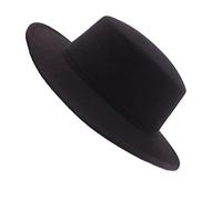 VASANA 1 pz Nero Unisex Moda Classico Misto Lana Nera Fedora Cappello Bordo Chiesa Piatto Derby Cap per Partito Esterna Protezione Solare Moda, B