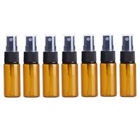 VASANA 12 flaconi spray per nebbia in vetro ambrato da 15 ml/0,5 oz con tappo trasparente ricaricabile, per il trucco, per il profumo, per il campione cosmetico