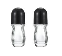 VASANA 2 flaconi roll-on in vetro trasparente da 30 ml, vuoti, ricaricabili, con tappo in plastica, per bottiglie antitraspiranti fai da te