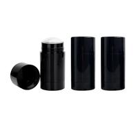 VASANA 3 contenitori rotondi vuoti in plastica nera da 30 g, per deodoranti, deodoranti, ricaricabili, per balsamo labbra da viaggio, per cosmetici, rossetti, creme solari fai da te