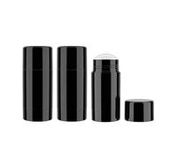 VASANA 3 contenitori rotondi vuoti in plastica nera da 30 g, per deodoranti, ricaricabili, balsamo labbra da viaggio, cosmetici, rossetti, creme solari fai da te