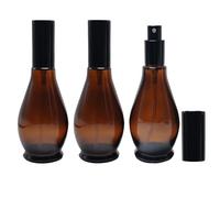 VASANA 3 flaconi spray in vetro ambrato da 100 ml, a forma di zucca, vuoti, con pompa fine, contenitore per campioni di cosmetici, per profumo, viso, spruzzo, trucco, acqua