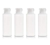 VASANA - 4 flaconi da viaggio in plastica trasparente, 100 ml, 100 ml