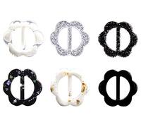 VASANA 6 fermagli per sciarpa in seta a forma di prugna, alla moda, per sciarpe e sciarpe, per fazzoletti di seta, abbigliamento, magliette (colore casuale)