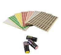 VASANA 6 fogli/576 PZ 0,6 '' Diametro Multi Colored Etichette per Olio Essenziale Cerchio Rotondo Olio Essenziale Cap Top Etichette Adesivi per Bottiglie Rulli Campioni Flaconi (Colore Casuale)