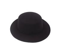 VASANA Cappello Fedora in Stile Classico Nero Vintage a Tesa Larga Piatto Maiale Torta di Maiale Cappello da barcaiolo Cappello Regolabile Chiesa Derby