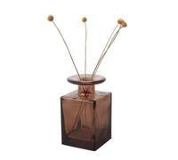 VASANA Flacone diffusore quadrato in vetro da 150 ml a collo largo vuoto ricaricabile per oli essenziali, profumo, oli profumati per interni per la decorazione del bagno (ambra)
