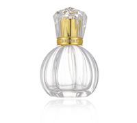 VASANA Flacone spray vuoto trasparente a forma di zucca da 50 ml con tappo in cristallo dorato, dispenser spray da viaggio ricaricabile, bottiglie di profumo spray per cosmetici fai da te