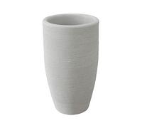 vasar Vaso Alto Shabby Tronco Conico Rigato da 70cm (Bianco Perla)