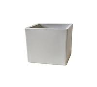 vasar Vaso cubo Liscio in Resina Viareggio Bianco Perla 40x40x35 cm