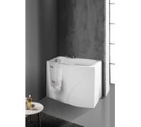 VASCA 120X70 H.90 CON SEDILE E SPORTELLO E RUBINETTERIA BORDO VASCA