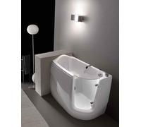 VASCA 130X75 H.95-105 CON SEDILE E SPORTELLO E RUBINETTERIA BORDO VASCA