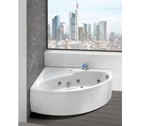 VASCA ANGOLO ASIMMETRICA 150X100 MIXER IDROMASSAGGIO CON TELAIO E PANNELLO