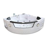 VASCA BAGNO IDROMASSAGGIO CROMOTERAPIA RISCALDATORE 140x140cm DOPPIA POMPA SPA