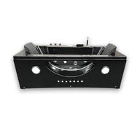 VASCA BAGNO IDROMASSAGGIO NERA MODELLO HYPNOTIC 180 X 90 CM CROMOTERAPIA SPA 2 PERS NUOVA