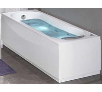 Vasca Bagno Idromassaggio Pneumatico Rettangolare Novellini Calypso Eco 150x70xH55 cm 150 LT Colonna 1 Pannello Frontale 1 Laterale Reversibili Idro Whirlpool Telaio Rinforzato Acrilico Bianco Lucido