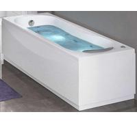 Vasca Bagno Idromassaggio Pneumatico Rettangolare Novellini Calypso Eco 170x80xH55 cm 190 LT Colonna 1 Pannello Frontale 1 Laterale Reversibili Idro Whirlpool Telaio Rinforzato Acrilico Bianco Lucido