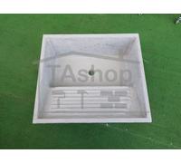 Vasca con lavatoio-pilozzo uso lavanderia in cemento grigio cm 70X62X30 H