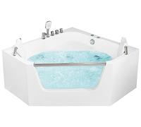 Vasca da bagno angolare moderna Funzione idromassaggio con poggiatesta Acrilico 1500 x 1500 mm Bianco