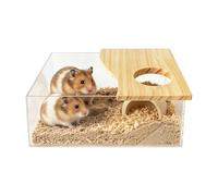 Vasca da bagno angolare trasparente per criceti, criceti nani, gerbilli, topi colorati, vasca da bagno per criceti, cincillà, sabbia per roditori, vasca da bagno angolare Pipibox, accessorio per