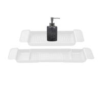 Vasca da bagno Caddy - Vassoio estraibile per vasca da bagno regolabile Caddy per candele, asciugamani, libri, vino