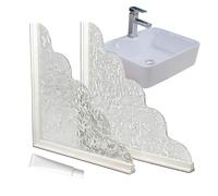 Vasca da bagno con paraspruzzi - Protezione per doccia impermeabile autoadesiva da 24 * 1,5 cm, Striscia barriera in silicone flessibile, Protezioni per la prevenzione delle perdite | Vasca Angolo Lav